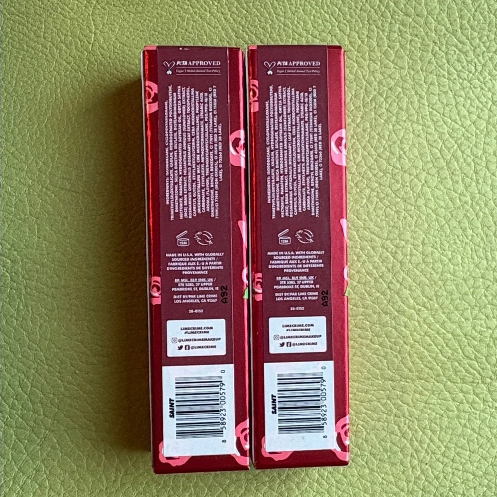 Lime Crime Velvetines Saint Liquid Matte Lipstick Set of Two NEW - Picture 3 of 4